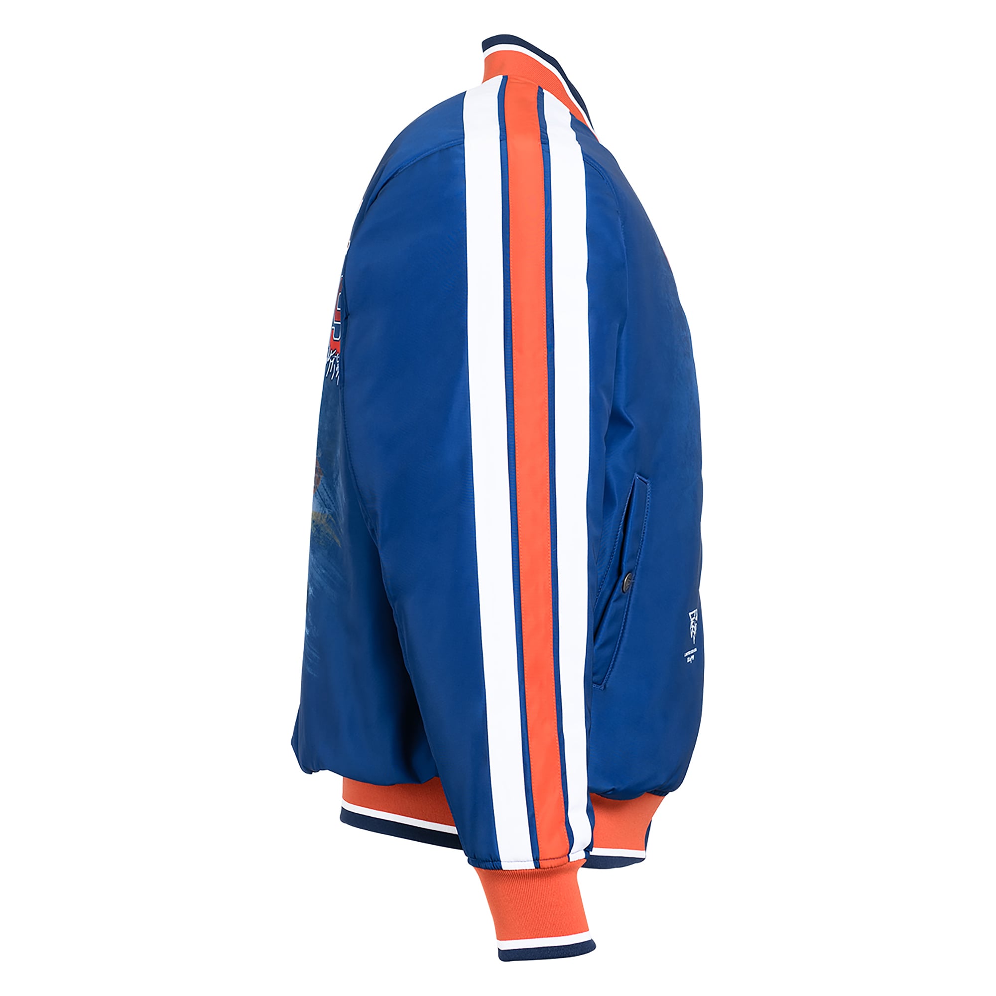 Veste bomber réversible zippée pour homme FE Wayne Gretzky Royal/Marine des Oilers d'Edmonton